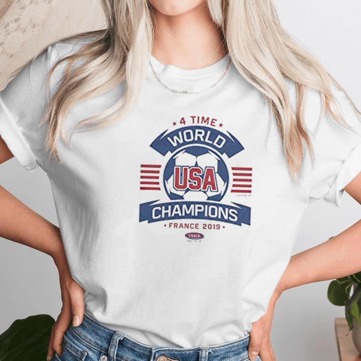 Us Soccer Fans 4 Time World Champs Soft Style Unisex T-Shirt Gifts for Her