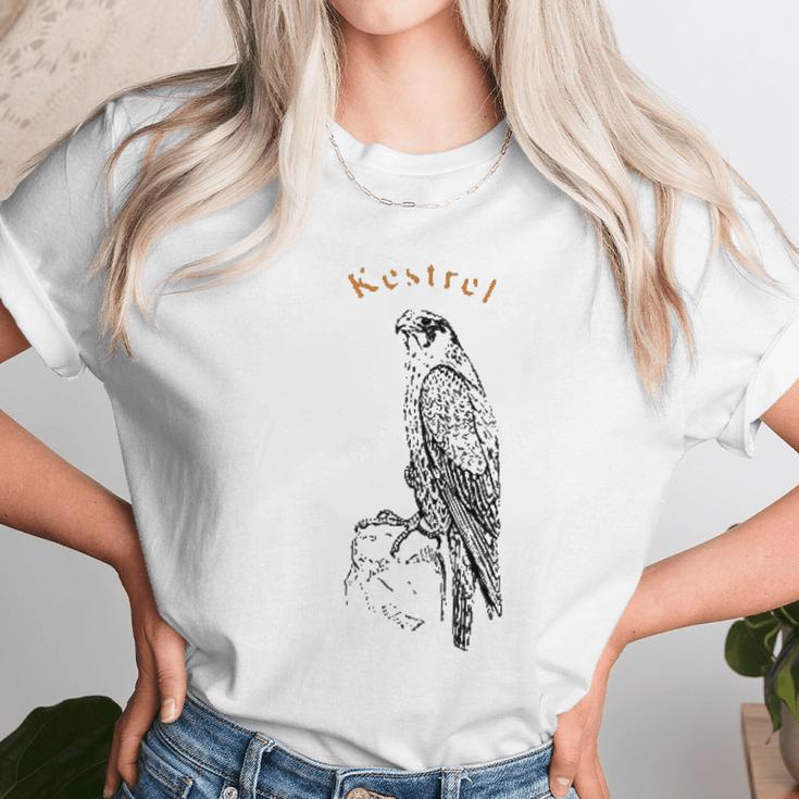 Vintage Kestrel Raptor Sparrow Hawk Art Unisex T-Shirt Gifts for Her