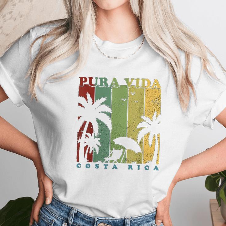 Vintage Retro Summer Vacation Costa Rica Pura Vida Beach Unisex T-Shirt Gifts for Her