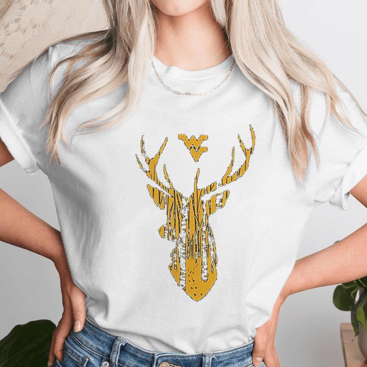 West Virginia Mountaineers Hunting Forest Deer Unisex T-Shirt Gifts for Her