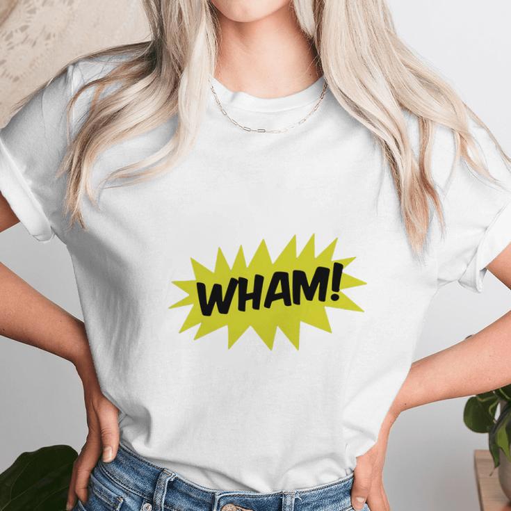 Wham With Starburst Comic Hero Baseball Cap Unisex T-Shirt Gifts for Her