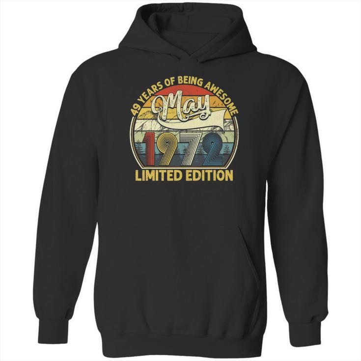 49Th Birthday Gifts 49 Years Old Retro Born In May 1972 Ver2 Hoodie