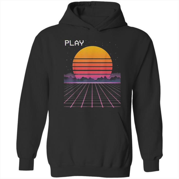 80S Grid Sunset Vaporwave Synthwave Outrun Hoodie