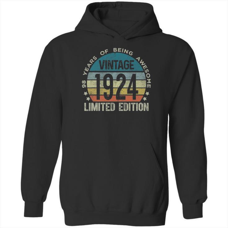 98 Years Old Gifts Vintage 1924 Limited Edition 98Th Birthday Hoodie