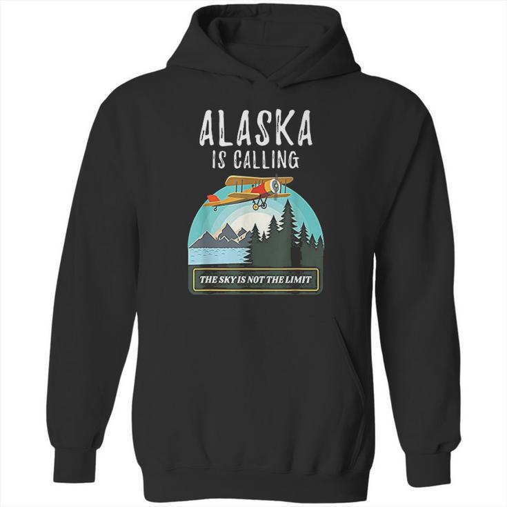 Alaska Mountain Retro Vintage Plane Bush Flying Hoodie