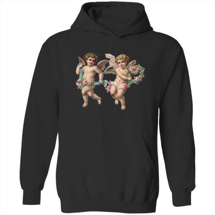 Angelic Vintage Cherub Design Charming Baby Angels Hoodie