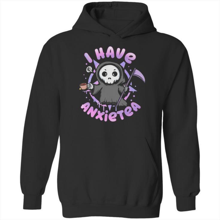 I Have Anxiety I Tea Time I Kawaii Pastel Goth Grim Reaper Hoodie