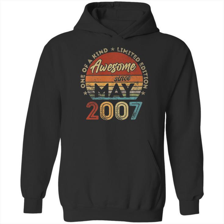 Awesome Since May 2007 15Th Birthday Gift 15 Years Old Boy Hoodie