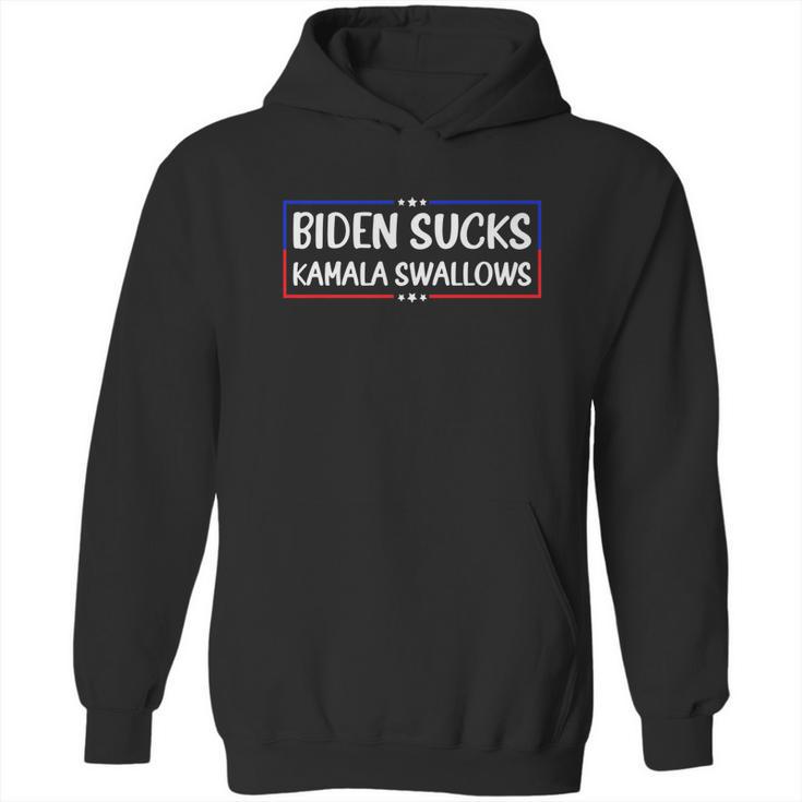 Biden Sucks Kamala Swallows Funny Biden And Kamala Graphic Design Printed Casual Daily Basic Hoodie