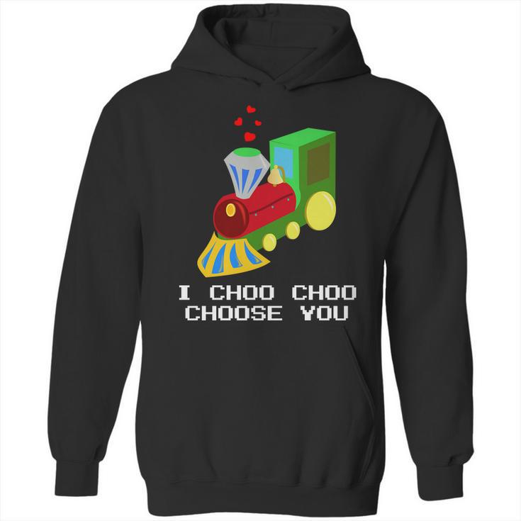 Boys Funny Valentines I Choo Choo Choose You Hoodie