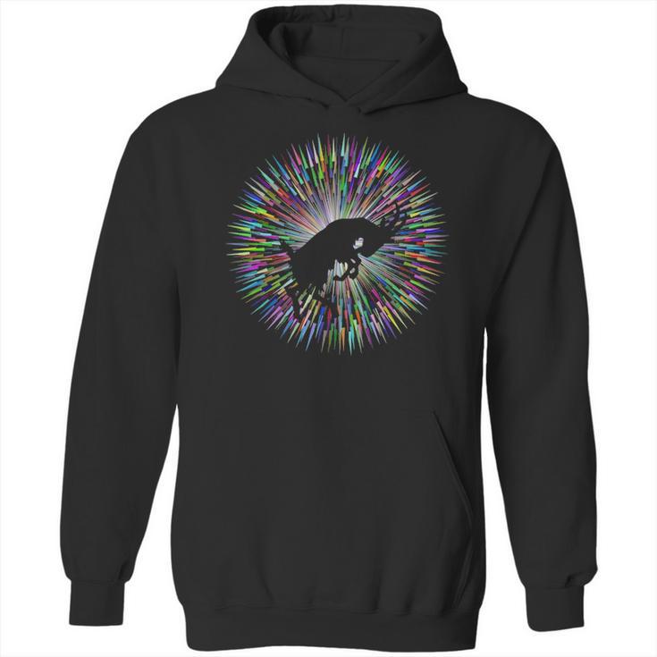 Bucking Goat Silhouette Bright Explosion Hoodie