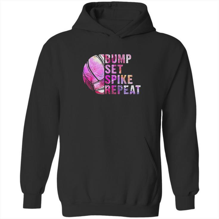 Bump Set Spike Repeat Volleyball Lover Athlete Sports Gift Hoodie