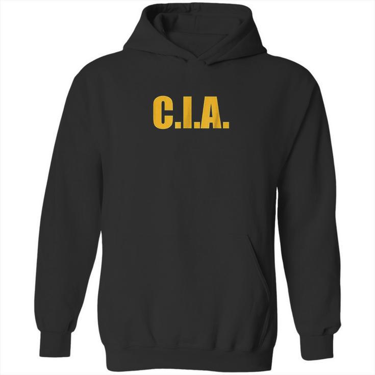 Cia Agent Funny Halloween Costume Navy Gold Hoodie