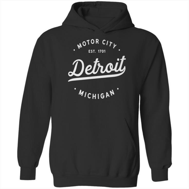 Classic Retro Detroit Michigan Motor City Established 1701 Hoodie