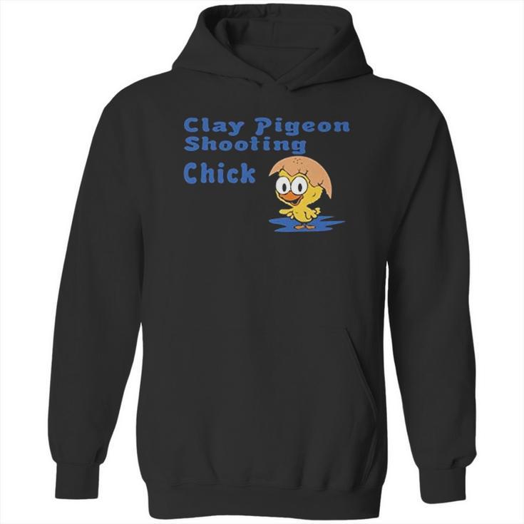 Clay Pigeon Shooting Chick Hoodie