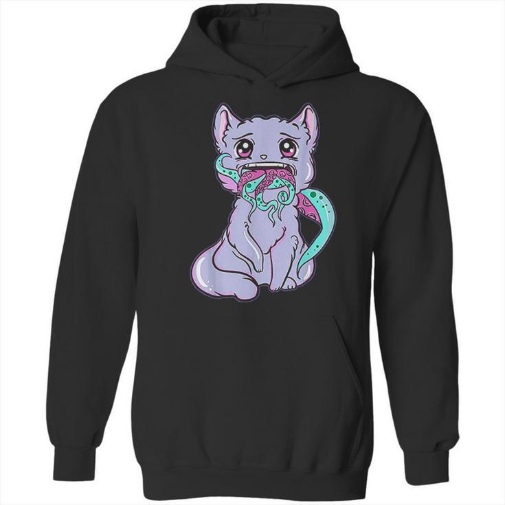 Creepy Kawaii Anime Cat Horror Pastel Goth Hoodie