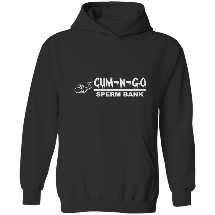 Cum-N-Go Sperm Bank Novelty Tshirt Hoodie