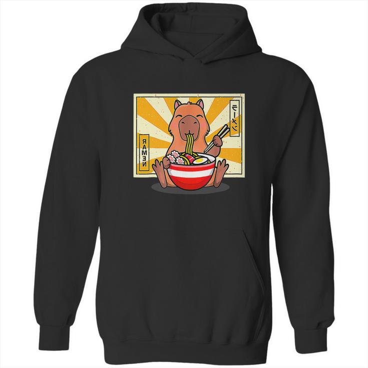 Cute Capybara Eating Ramen Funny Animal Anime Manga Hoodie