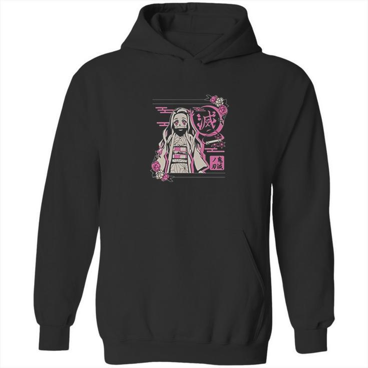 Demon Slayer Graphic In Pink Hoodie