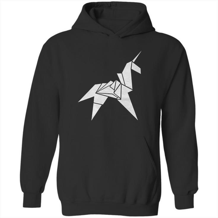 Design By Humans Origami Unicorn Graphic Hoodie