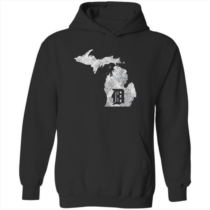 Detroit Michigan Motor City Midwest D Mitten Hoodie