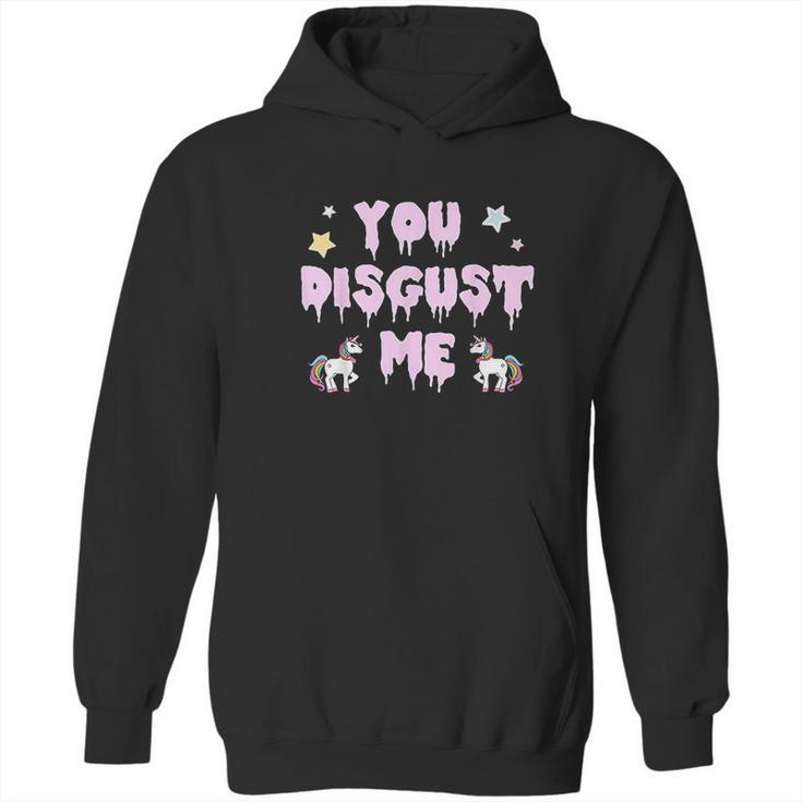 You Disgust Me Kawaii Pastel Goth Unicorn Hoodie