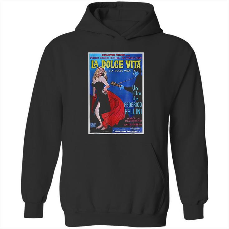 Fellini 1960 Movie Poster Reproduction Hoodie