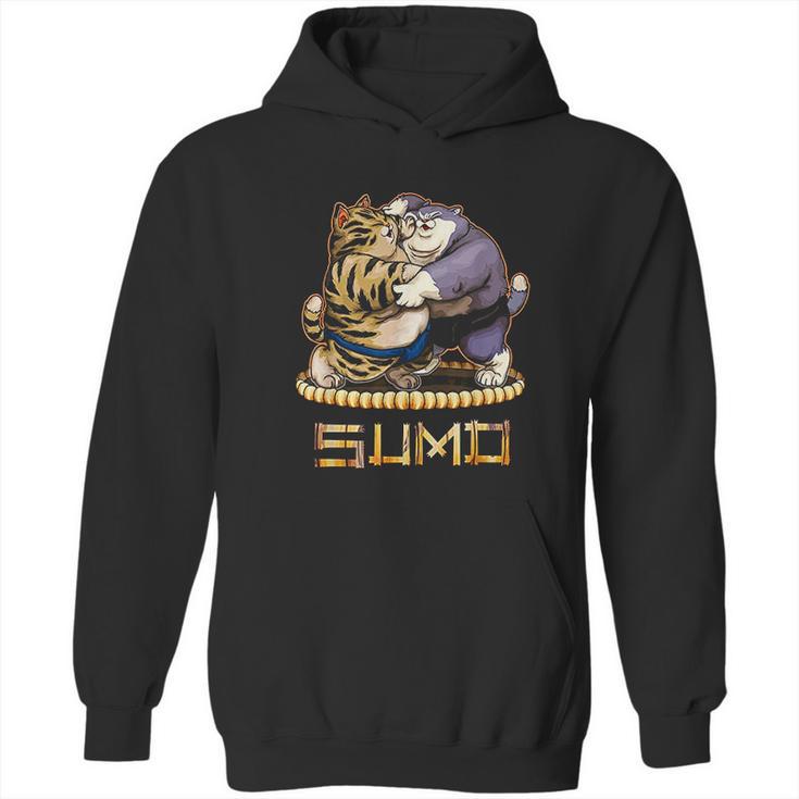 Funny Cats Sumo Wrestler Japanese Cat Sumo Wrestling Hoodie