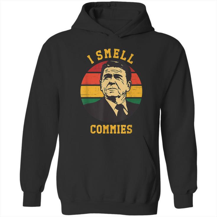 Funny Ronald Reagan Gift I Smell Commies Political Humor Gift Hoodie