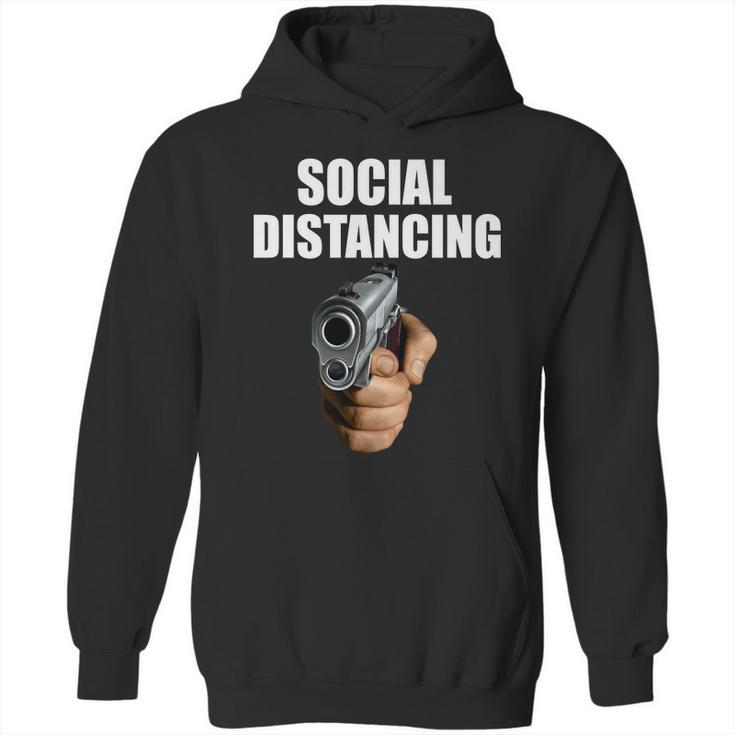 Funny Social Distancing Gun Hoodie