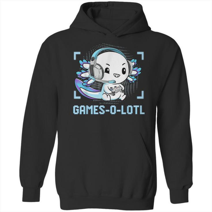 Gamesolotl Axolotl Video Gamer Kawaii Pastel Goth Anime Boys  V5 Hoodie