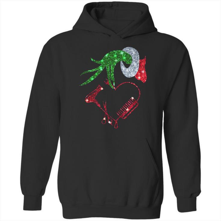 Grinch Hand Holding Love Hair Stylist Hoodie