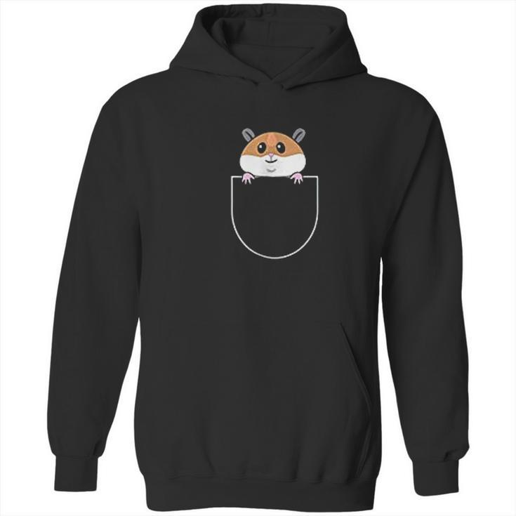 Hamster In Faux Pocket Hoodie