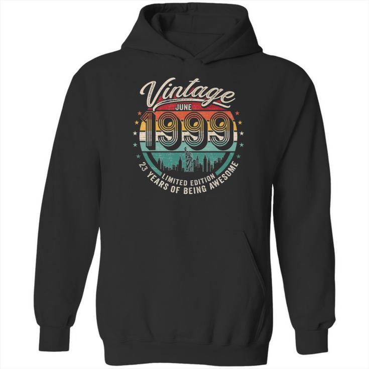 Happy 23Rd Birthday Vintage June 1999 23 Years Old Hoodie