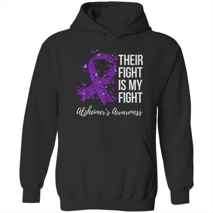 Their Fight Is My Fight Purple Ribbon Alzheimer Hoodie