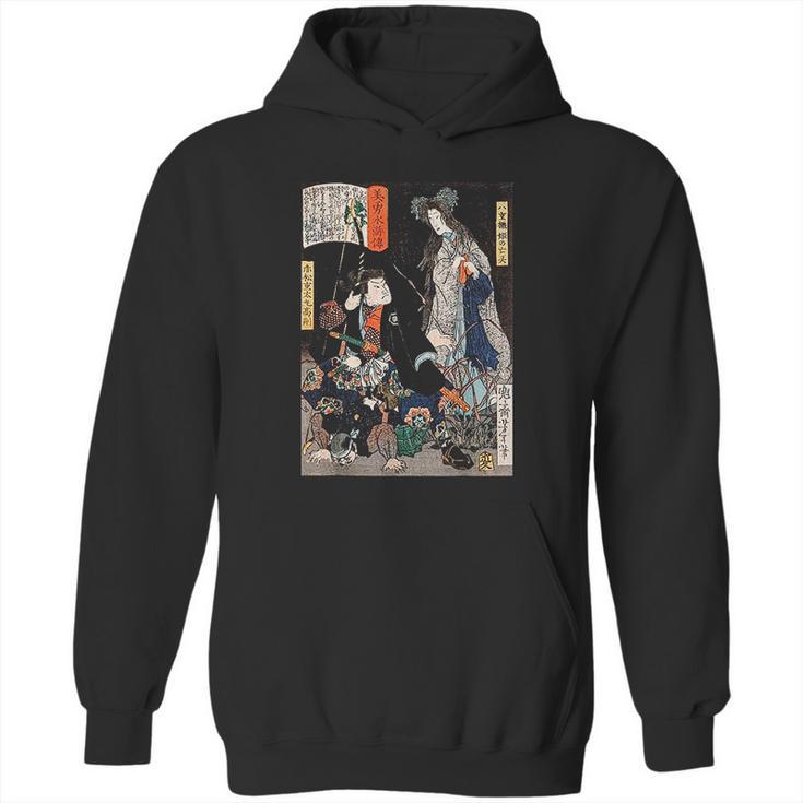 Japanese Retro Art Ninja Saving The Maiden Samurai Warrior Hoodie