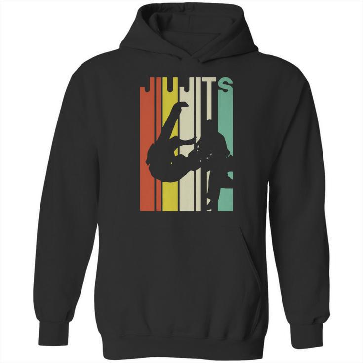 Jiu Jitsu Silhouette Bjj Brazilian Jiu Jitsu Retro Hoodie