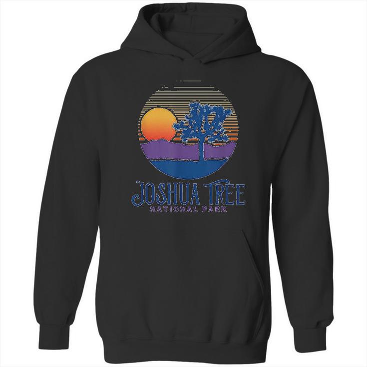 Joshua Tree National Park Vintage Artistic Sunset Mountains Hoodie