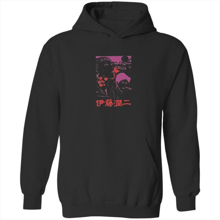 Junji Ito Girl Eating Globule Black Hoodie