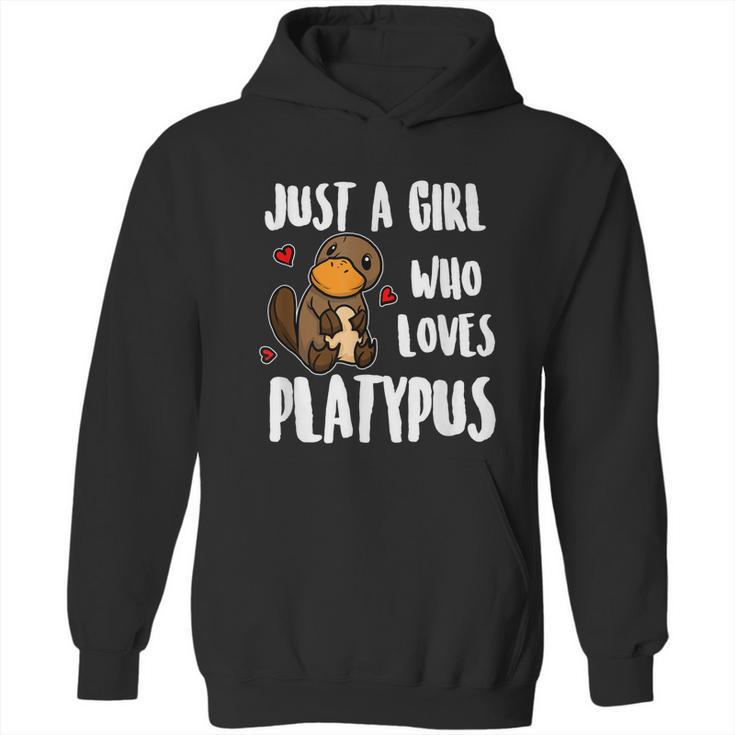 Just A Girl Who Loves Platypus Funny Platypus Costume Graphic Design Printed Casual Daily Basic Hoodie