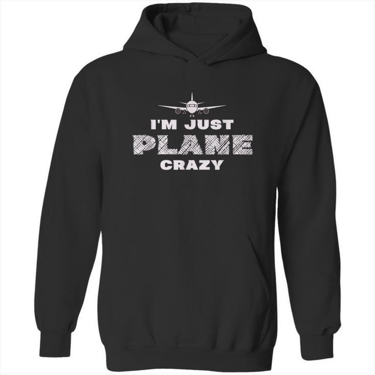 Im Just Plane Crazy Funny Pilot Aviation Flying Hoodie