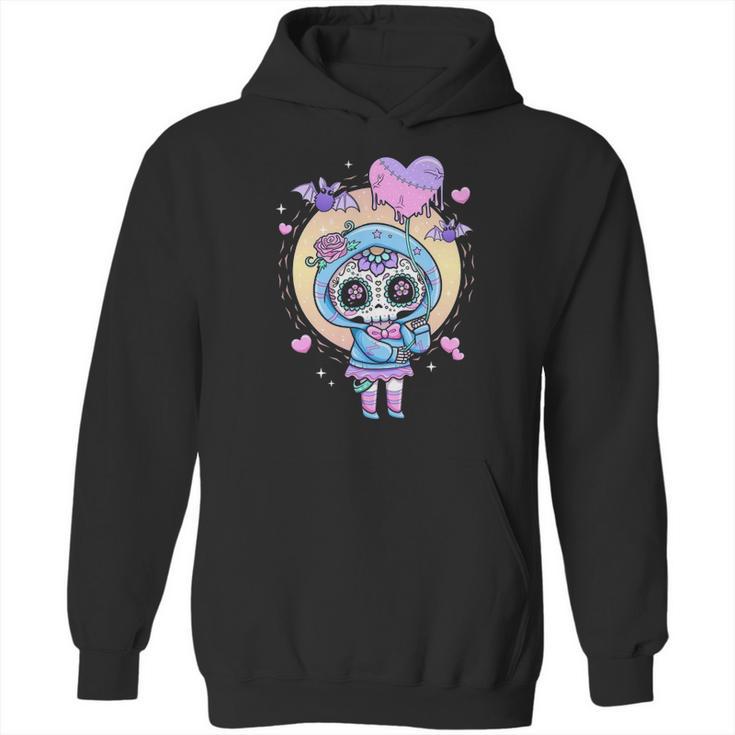 Kawaii Pastel Goth Cute Creepy Sugar Skull Anime Hoodie