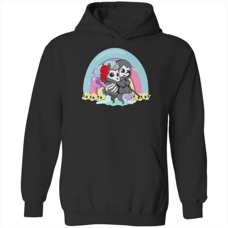 Kawaii Pastel Goth Unicorn And Grim Reaper Creepy Unicorn Hoodie