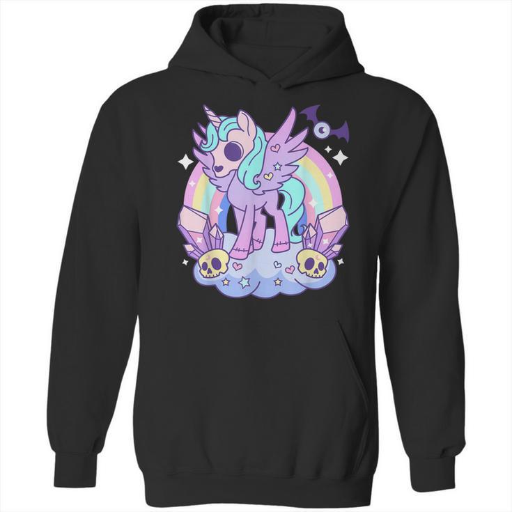 Kawaii Pastel Goth Unicorn Pony - Aesthetic Gothic Skeleton Hoodie