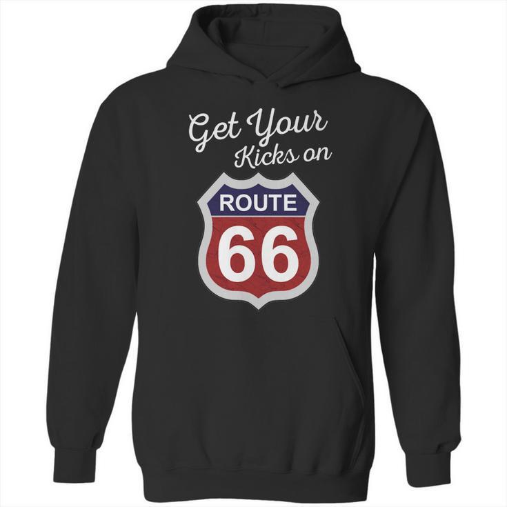 Get Your Kicks Route 66 Distressed &S Hoodie