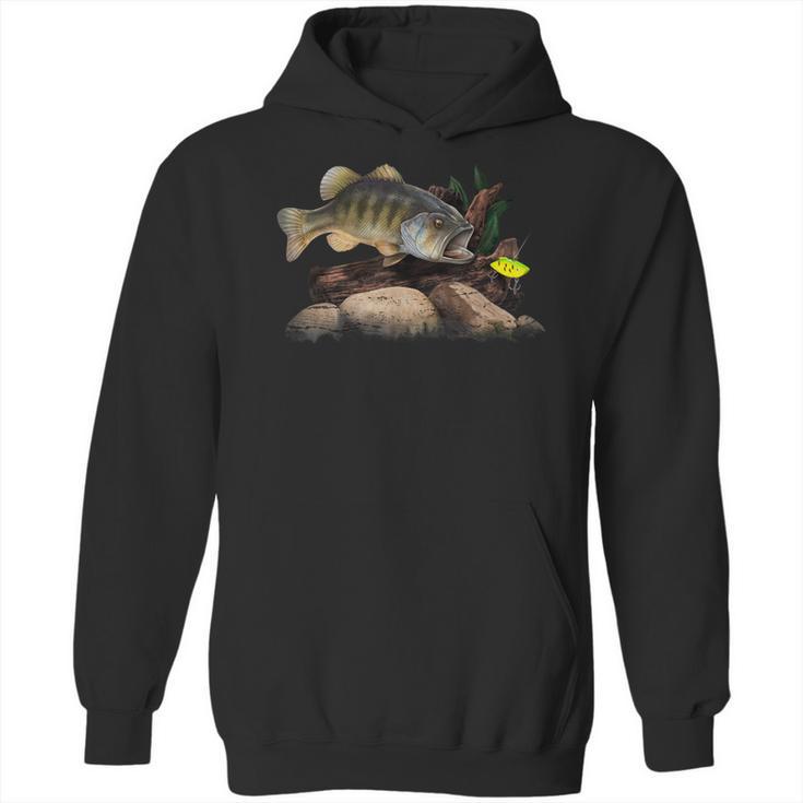 Largemouth Bass Chasing A Vertical Fishing Lure Hoodie