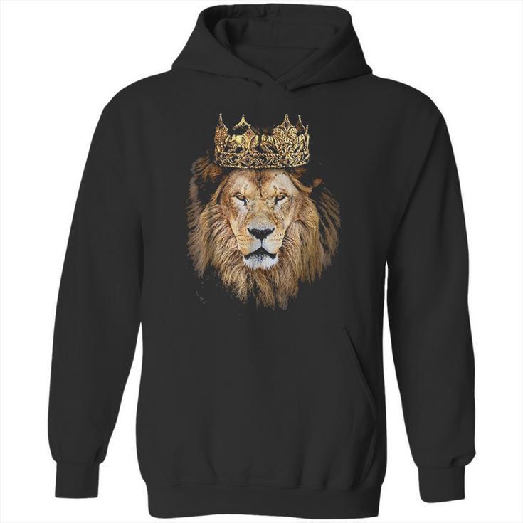 Lion Head Golden Crown Art Canvas King Hoodie