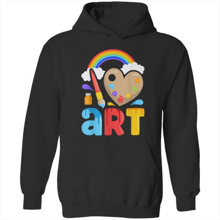 I Love Art Artist Painter Colorful Paintingkids Girls Hoodie