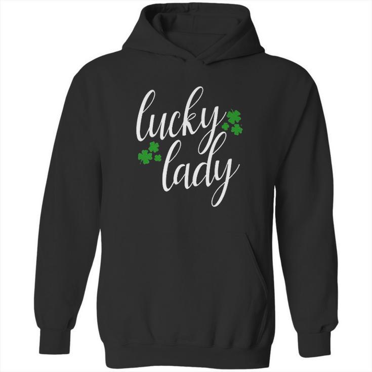 Lucky Lady St Patricks Day Dark Heather Hoodie