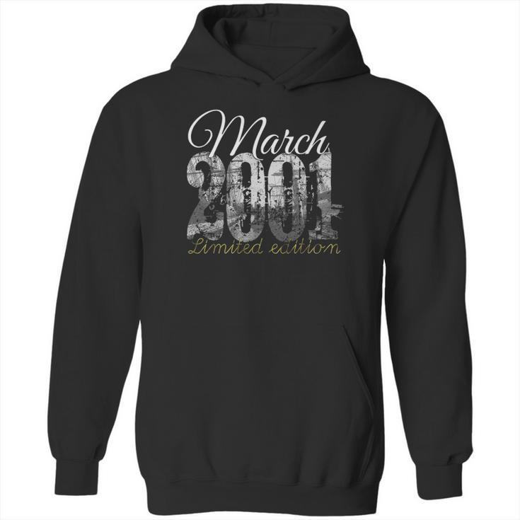 March 2001 Tee 21 Years Old  2001 21St Birthday Gift Hoodie